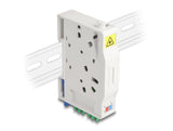Delock 85936 Caja De Conexión De Fibra Óptica Para Carril Din Con Soporte De Empalme Y 2 X Acoplador Lc Duplex