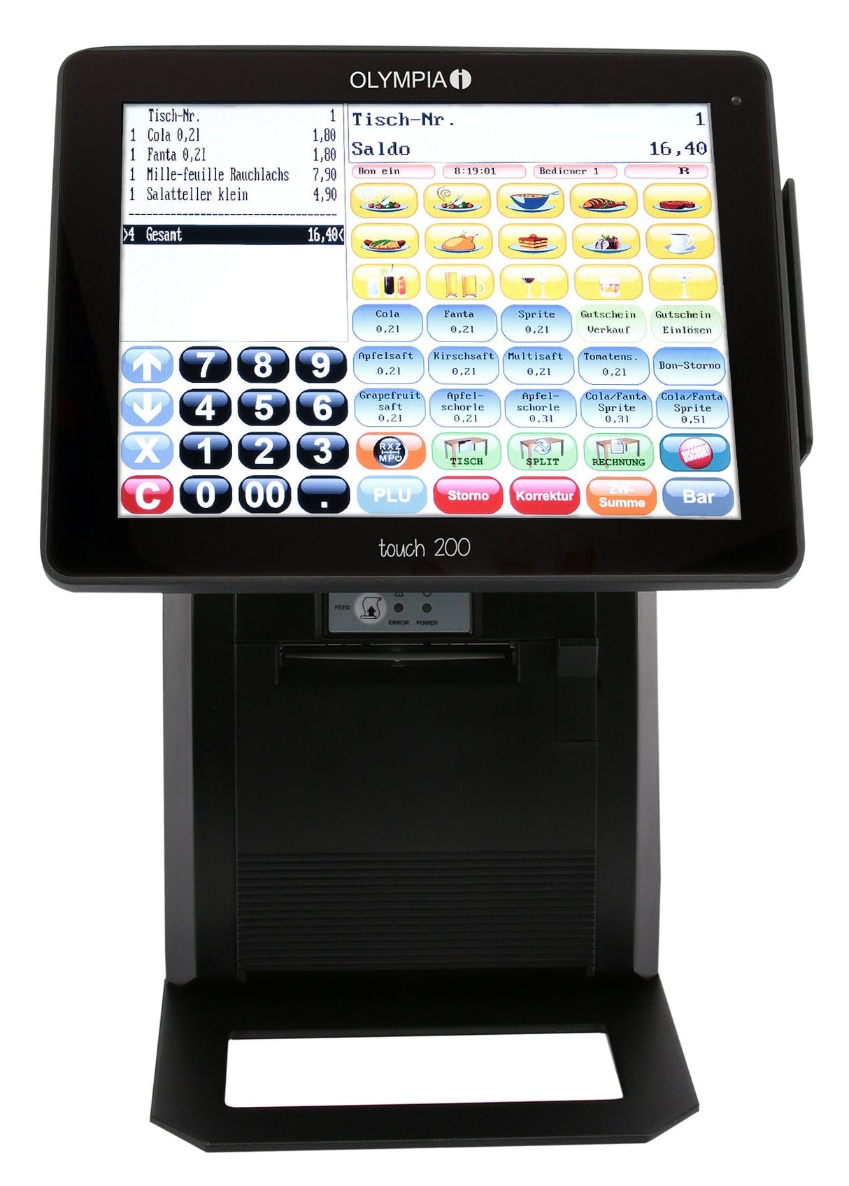 Olympia Kassensystem 200tse Touch Negro