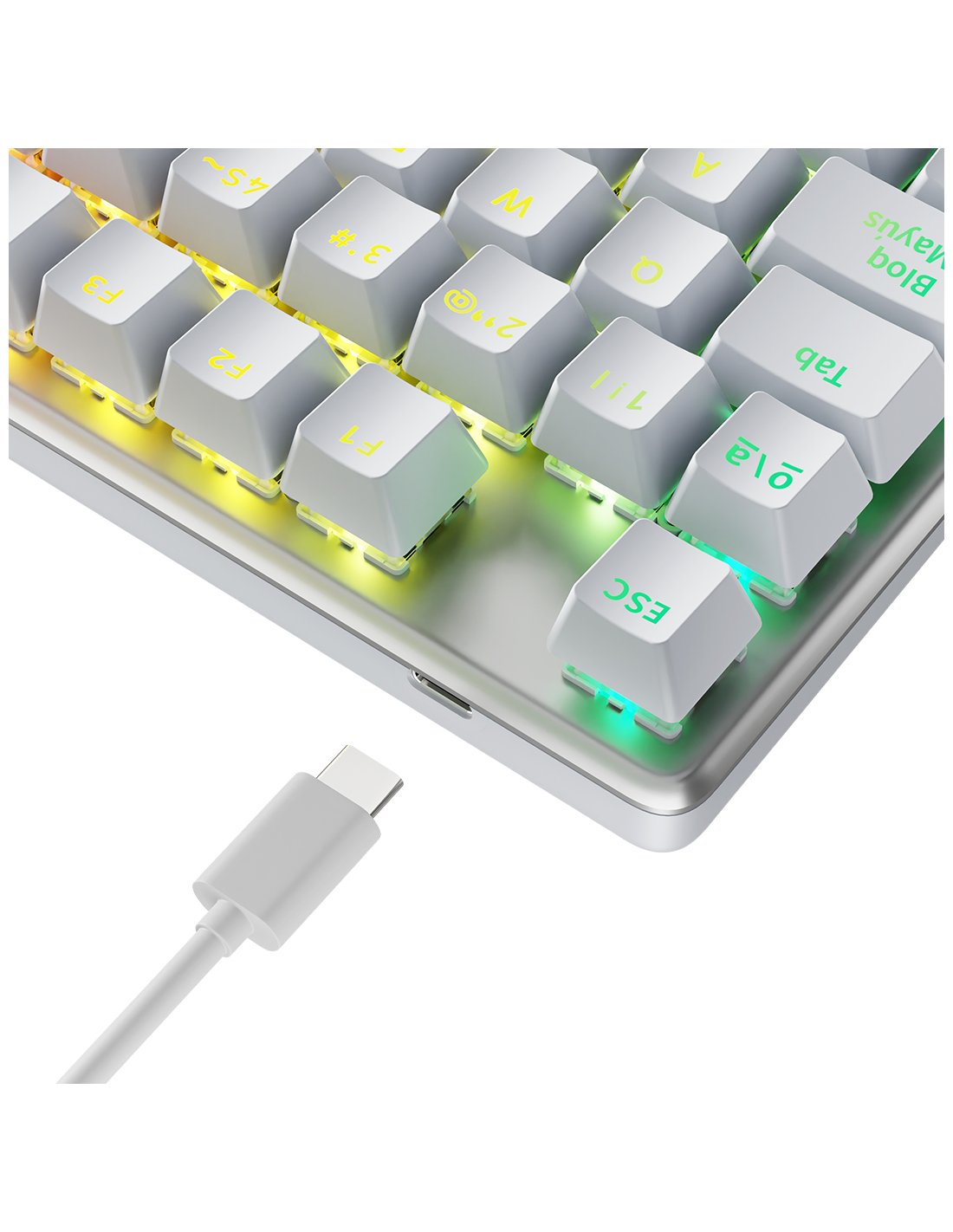 Teclado Español Newskill Gaming Ns-Kb-Serikev2-Tkl-Ivo  Usb Qwerty  Blanco