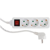 Rev Línea De Enchufe Triple 1,4 M Blanco W. Cambiar