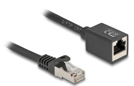 Delock Netzwerk Verlängerungscable Rj45 Stecker Zu Rj45 Buchse Cat.6a S Ftp 7,5 M Schwarz