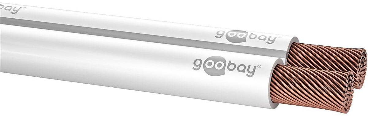 Bobina De  10 Metros Cable Altavoz Blanco 2x0,75mm Cca-Pvc  Cpr Eca Goobay