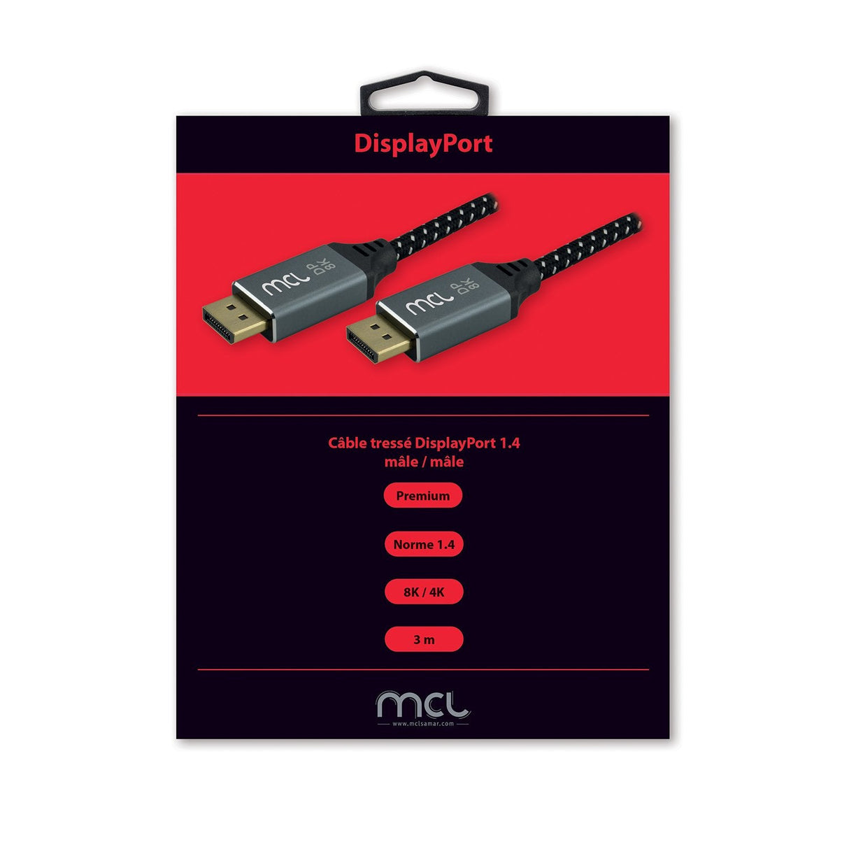 Mesh Cable Displayport 8k 1.4