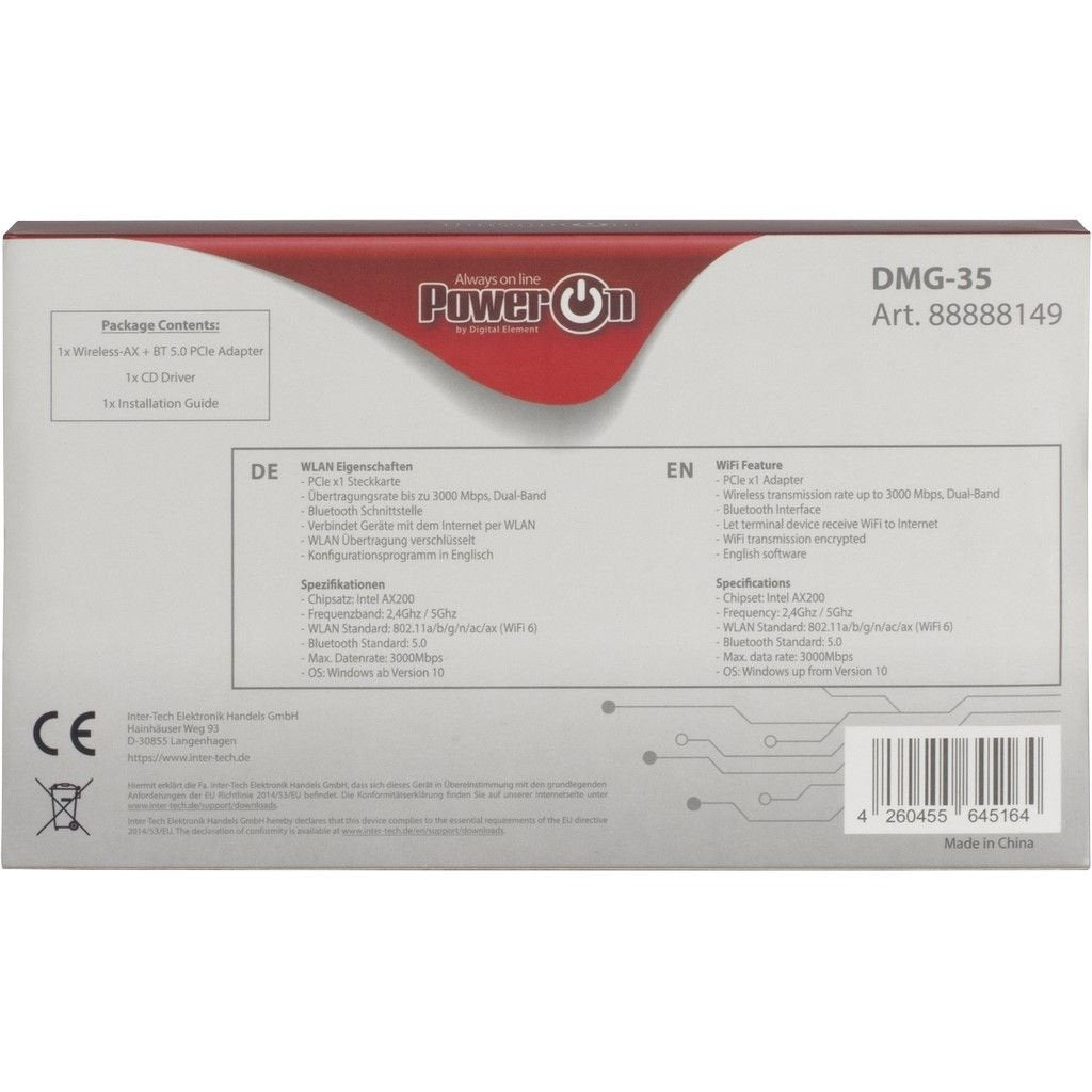 EAN 4260455645164 - Inter-Tech DMG-35 Interno WLAN / Bluetooth 3000 Mbit/s imagen 6