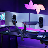 Aisens Soporte De Mesa Rgb Gaming Contrapeso Giratorio E Inclinable Para Monitor/Tv 16kg (3 Pivotes, 2 Brazos) De 17-38, Negro-Gris