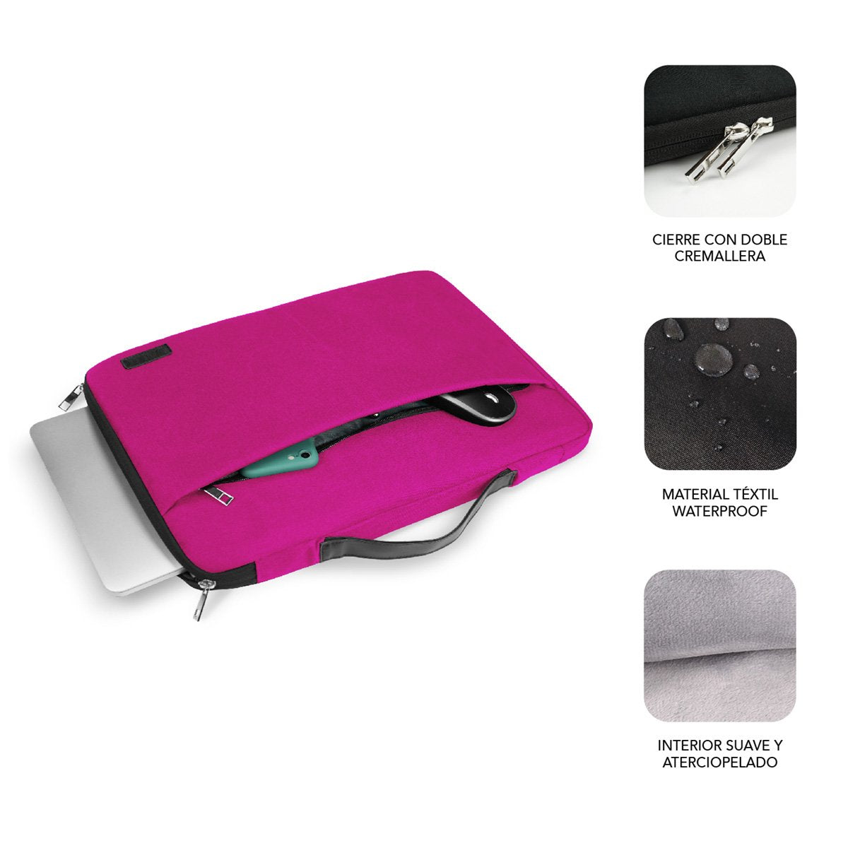 EAN 8436586741808 - SUBBLIM SUB-LS-0TS0101 maletines para portátil 39,6 cm (15.6") Rosa imagen 2