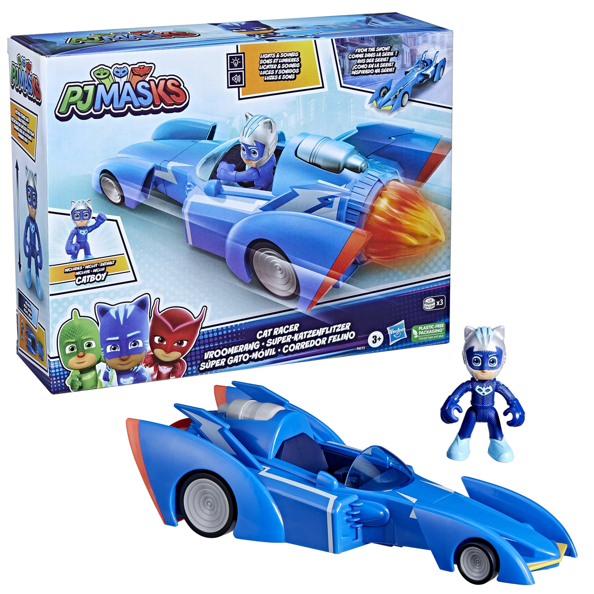 Figura Hasbro Gatomovil Pj Masks Power Heroes Súper Gato Móvil