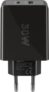 Goobay 61673, Cargador Usb-A + Usb-C Pd 30 Watt Negro