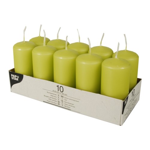 Candle Papstar Stumpenkerzen 9 Cm Kiwi
