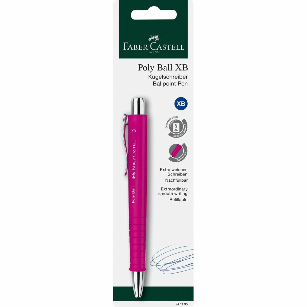 EAN 4005402411955 - Faber-Castell 241195 bolígrafo Azul Bolígrafo de punta retráctil con pulsador Extra-grueso imagen 6