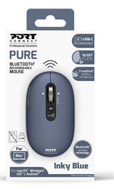 Port Designs Professional Bluetooth Mouse Built-In Usb-C Rechargeable Battery Up To 1 Month Autonomy Freewheel Technology