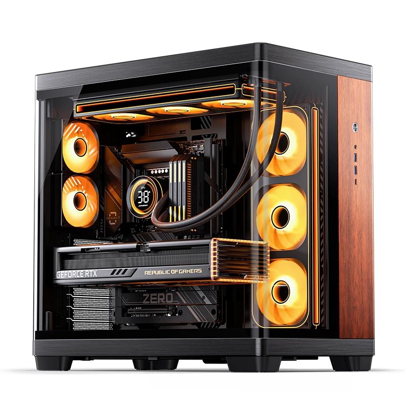 Caja Atx Jonsbo Tk-4 Wood Cristal Templado Negro