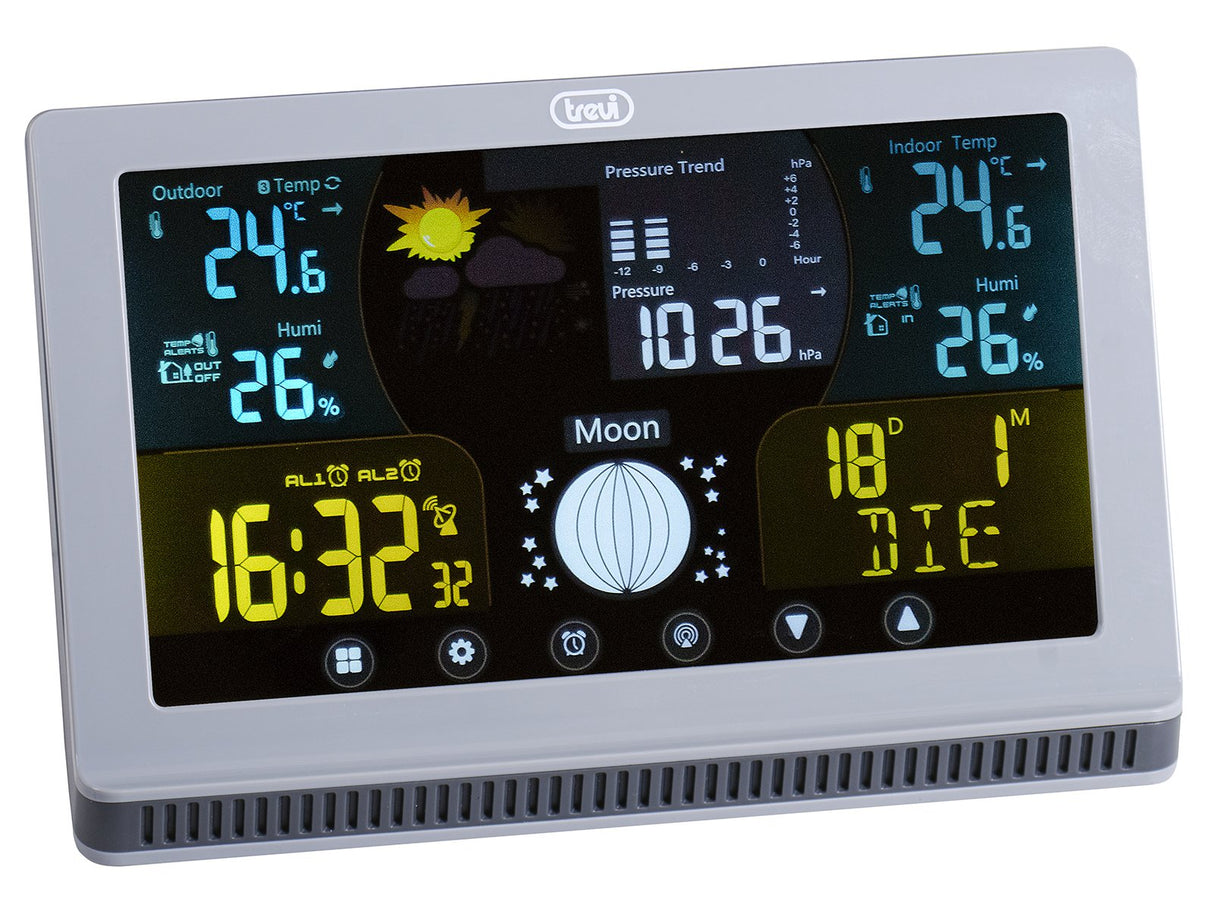 Estación Meteorológica Con Sensor Externo Y Controles Táctiles Trevi Me 3p70 Rc