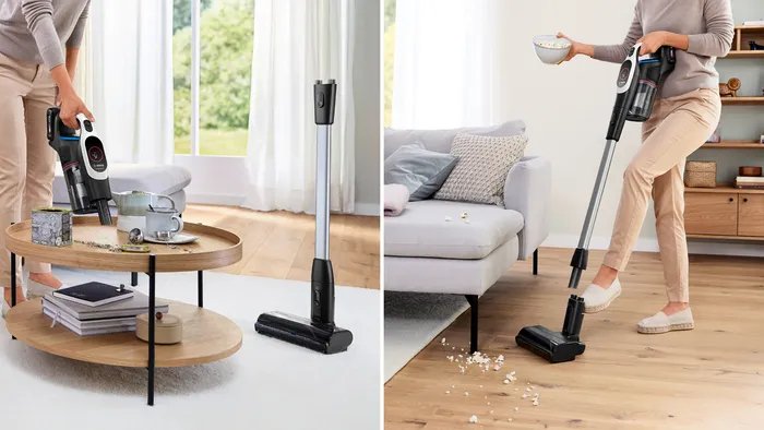 Aspiradora Bosch Bcs931wba De Pie Y Escoba Eléctrica Aspiradora Escoba Batería Secar Hepa Sin Bolsa 0,4 L Blanco 3 Ah