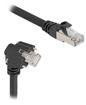 Delock Gige Kamera Cable Rj45 Stecker 45° Gedreht Und 90° Gewinkelt Mit Schrauben Zu Rj45 Stecker Cat.6 S Ftp 3 M Schwarz