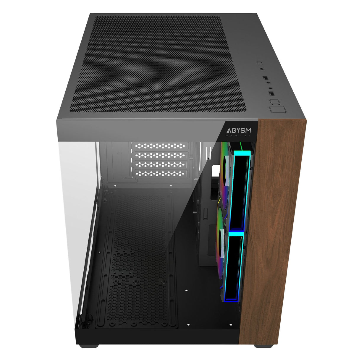 Caja  Pc Abysm Danube Sava Nature 285c Black Argb Micro Atx, Itx - Lateral Y Frontal Cristal Templado - 3.5" Y 2.5" -