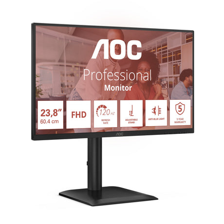 EAN 4038986142779 - AOC 24E4U pantalla para PC 60,5 cm (23.8") 1920 x 1080 Pixeles Full HD LED Negro imagen 3