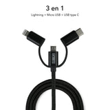 Cargador De Coche Subblim  Sub-Chg-4cc002/ 2 Usb + Cable Usb 3 En 1/ 2.4a/ Negro