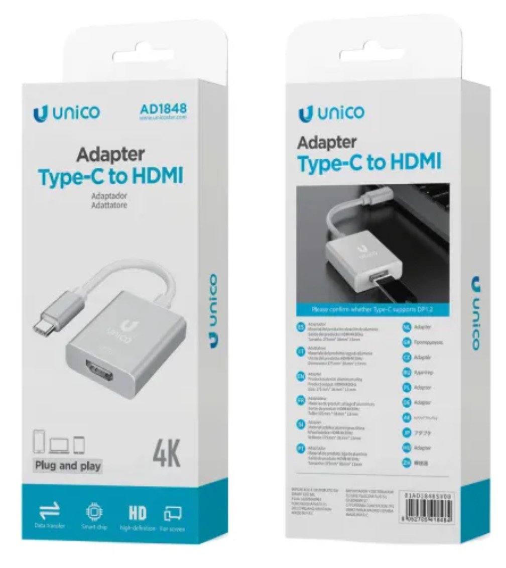 Adaptador Unico Tipo(C) Macho A Hdmi Hembra