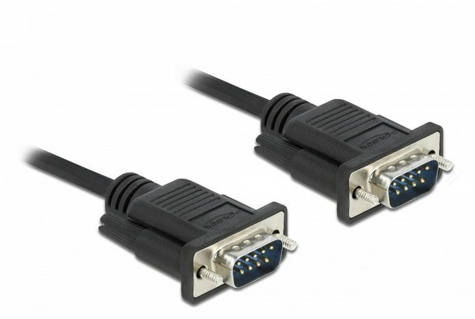 Delock Rs-232 Cable Seriell D-Sub 9 Stecker Zu Stecker Mit Schmalem Steckergehäuse 10 M