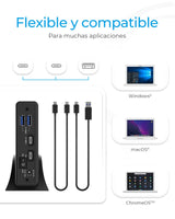 Geh. Icybox Usb 3.2 2,5"+3,5" Sata3 Hdd/Ssd Usb Typ-C M.Hub