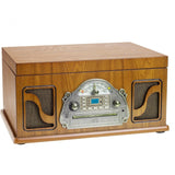 Lauson Ivx22 Wood Tocadiscos Con Cd + Radio Fm Y Altavoces