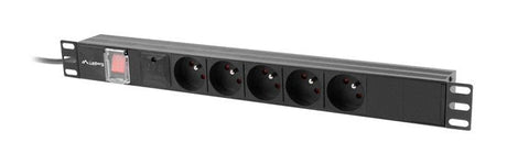 EAN 5901969441741 - Lanberg PDU-05E-0200-BK unidad de distribución de energía (PDU) 5 salidas AC 1U Negro imagen 2