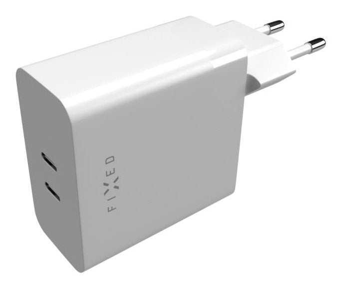 Cargador De Red Fijo Doble Usb-C Soporte Pd 65w Blanco