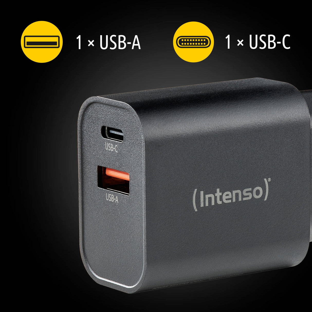 Intenso Usb-Ladegerät 1 X Usb-A  1 X Usb-C 30 Watt Negro