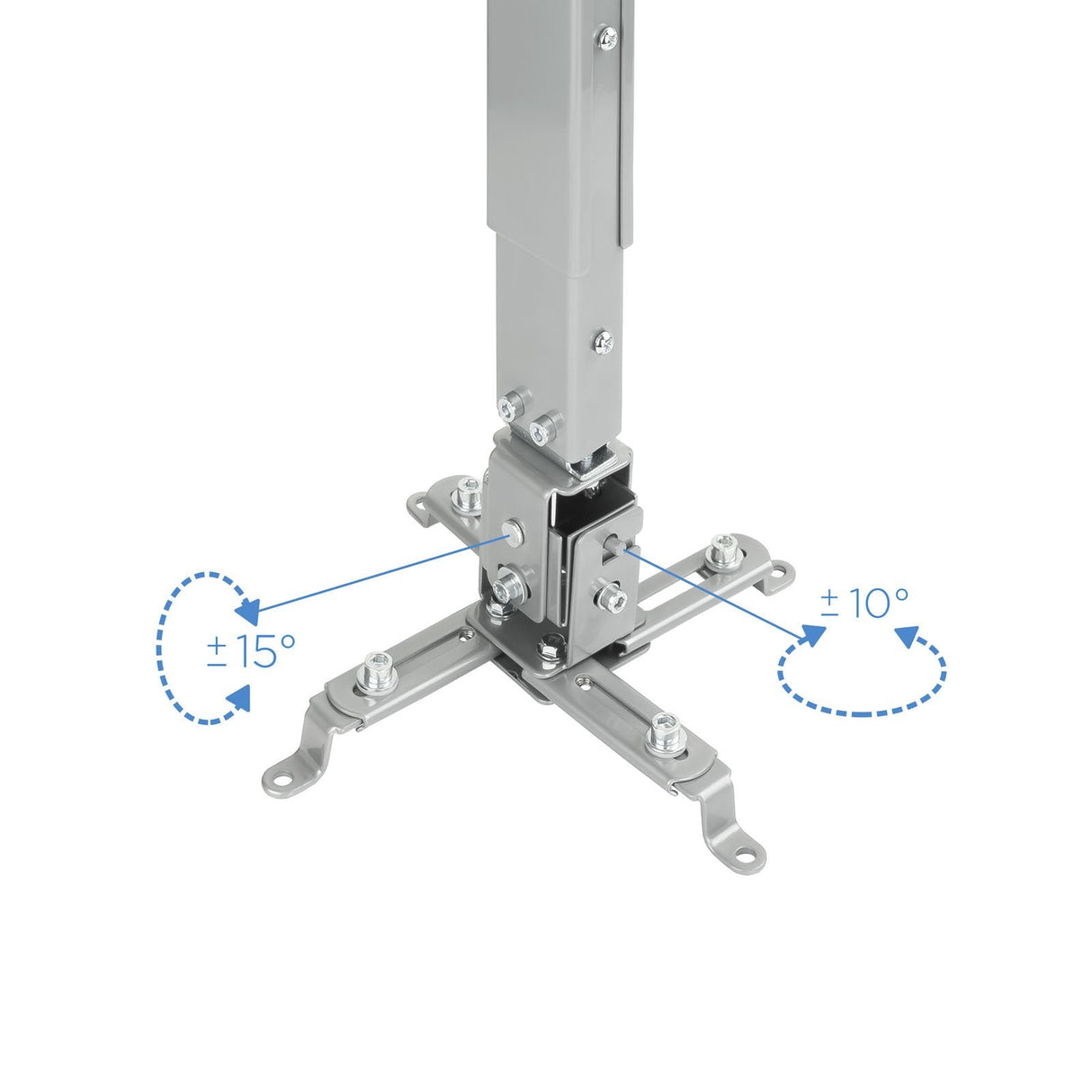 Tooq Soporte Universal De Techo Para Proyector - Inclinable Y Giratorio - Peso Max 20kg - Plata