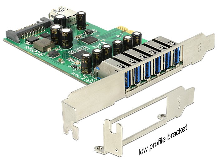 Delock 89377 Tarjeta Pci Expr -> 6x Usb3.0 Ext + 1x Usb3.0 Int +Lowpro