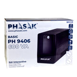 Sai Línea Interactiva Phasak Basic Interactive 600 Va 600va-360w 2 Salidas Formato Torre