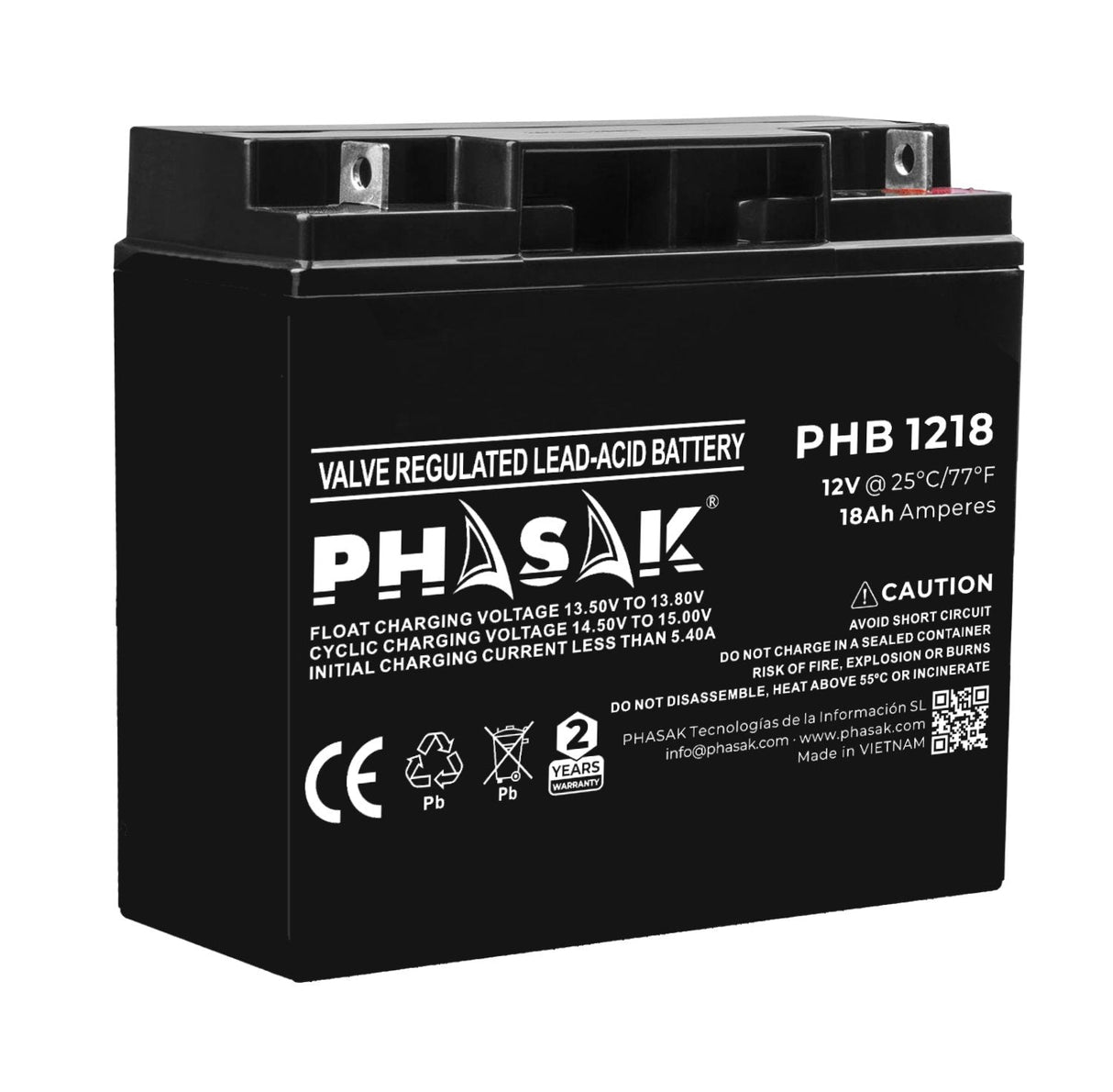 Batería Phasak Phb 1218 Compatible Con Sai Ups Phasak Según Especificaciones