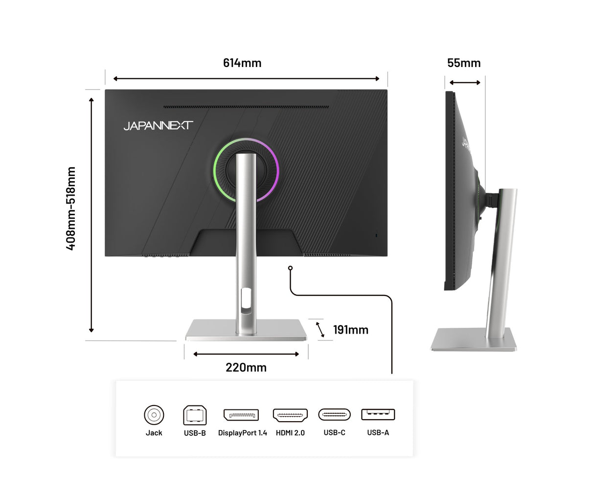 EAN 4589511164945 - JAPANNEXT JN-IPS275K-HSPC9 pantalla para PC 68,6 cm (27") 5120 x 2880 Pixeles 5K Ultra HD LED Negro, Plat imagen 21