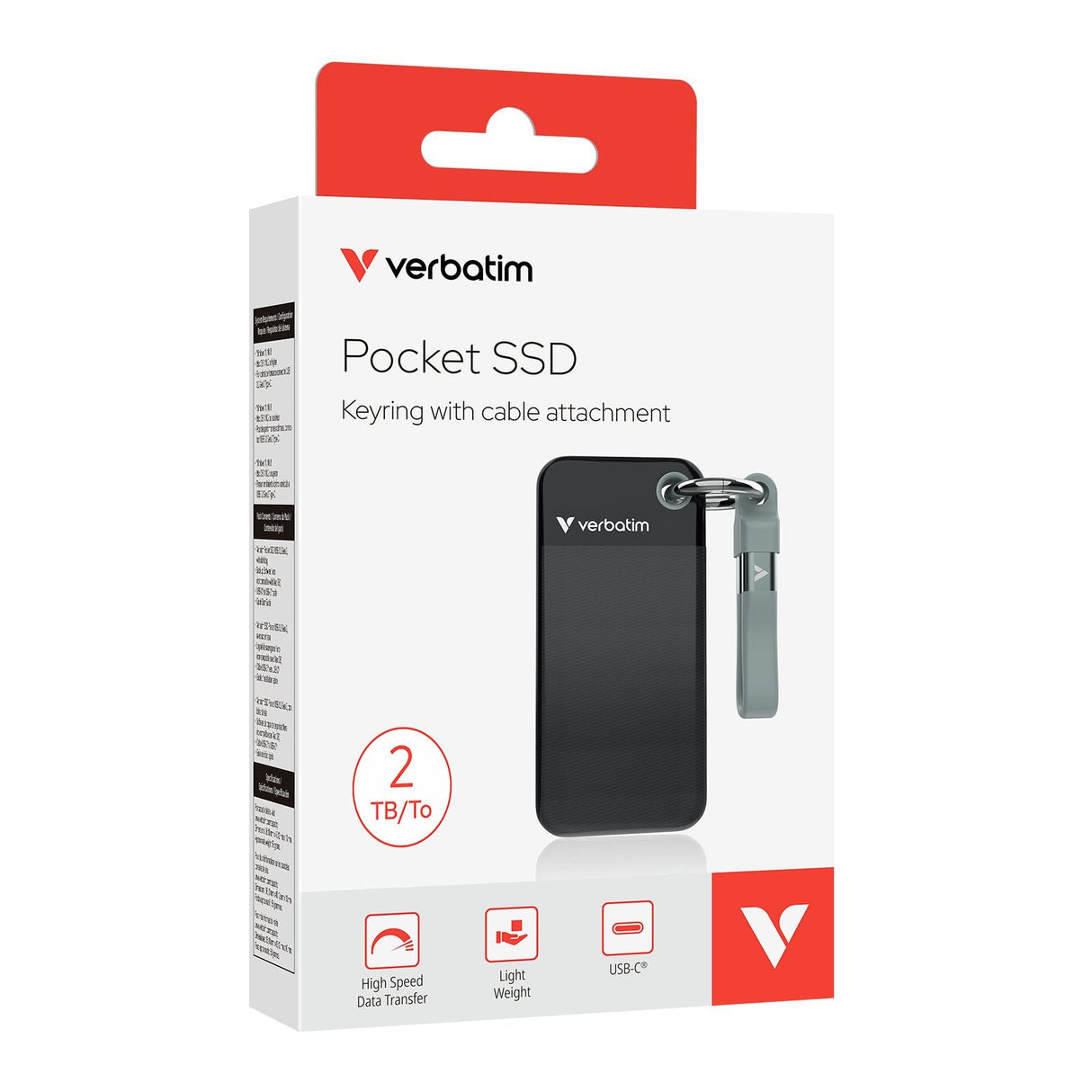 Verbatim Pocket Ssd 2 Tb Usb Tipo C 3.2 Gen 2 (3.1 Gen 2) Negro, Gris