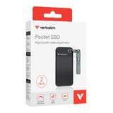 Verbatim Pocket Ssd 2 Tb Usb Tipo C 3.2 Gen 2 (3.1 Gen 2) Negro, Gris