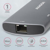 Axagon Concentrador Multipuerto Hmc-6m2, Usb 3.0, M.2-Sata, Hdmi, Gbit-Lan, 2x Usb-A, 1x Usb-