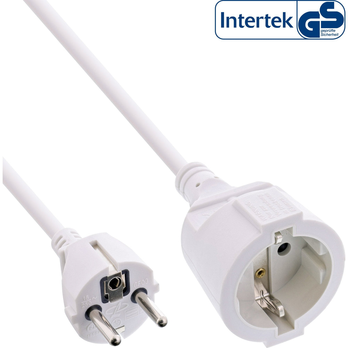 Cable De Extensión De Alimentación Inline Tipo F Blanco 2m