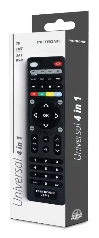 Mando A Distancia Universal Metronic Zap 4 Para Tv +Tdt + Sat + Dvd 495325