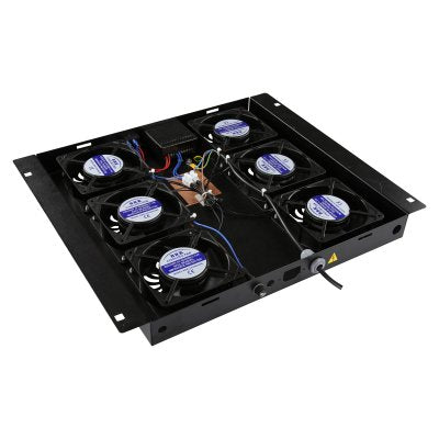 6 Fans, Digital Thermostat  Controlled Fan Module Black
