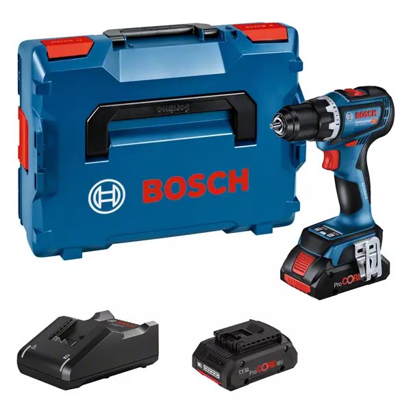 Taladro Inalámbrico Bosch Gsr 18v-90 C Professional, 18 Voltios (Azul/Negro, 2 Baterías Li-Ion Procore18v 4.0ah, Módulo Bluetooth, En L-Boxx 06019k6005