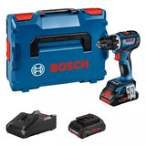 Taladro Inalámbrico Bosch Gsr 18v-90 C Professional, 18 Voltios (Azul/Negro, 2 Baterías Li-Ion Procore18v 4.0ah, Módulo Bluetooth, En L-Boxx 06019k6005
