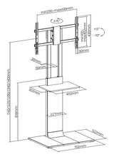 Aisens Soporte De Suelo Con Bandeja Dvd Para Monitor/Tv 50kg De 37-86, Negro
