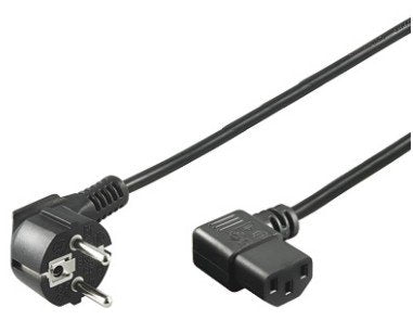 Cable Iec Goobay, Angulado Negro En Ambos Lados, 2 Metros