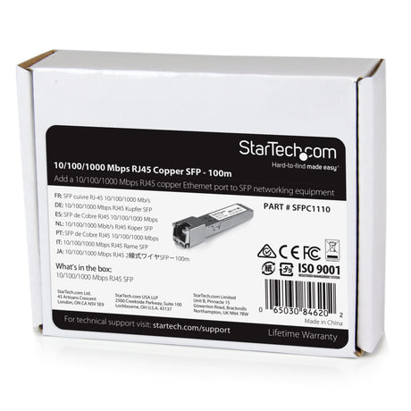 EAN 0065030846202 - StarTech.com SFPC1110 red modulo transceptor Cobre 1250 Mbit/s imagen 5