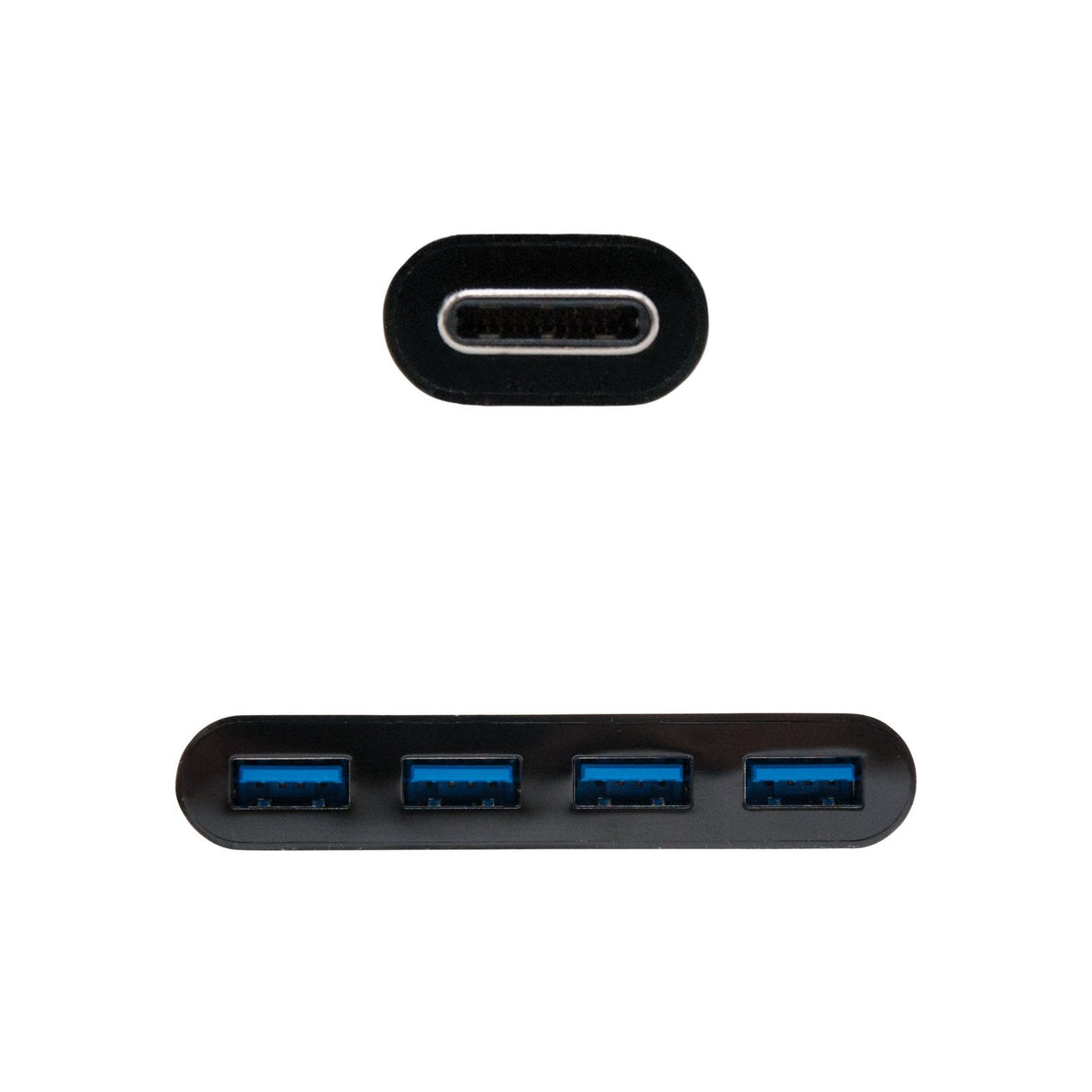 Nanocable Adaptador Usb-C A 4xusb 3.0. Usb-C/M-Usb 3.0/H - 10 Cm - Negro
