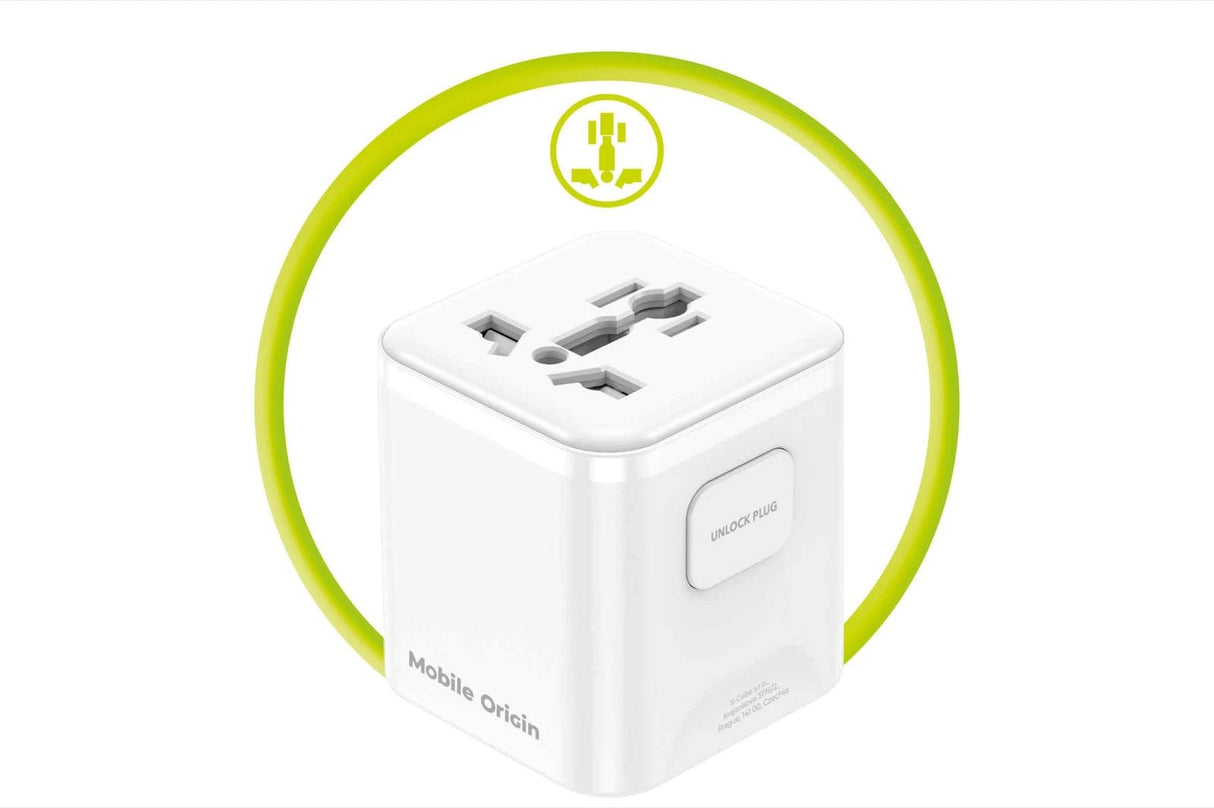 Mobile Origin Travel Adapter Pw30 Eu/Uk/Us/Aus, White