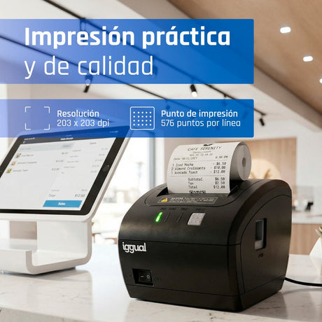 EAN 8435364319185 - iggual TP7001-1S 203 x 203 DPI Alámbrico Transferencia térmica Impresora de recibos imagen 4