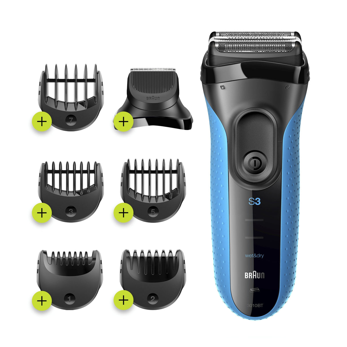 Braun Series 3 Shave&Style 3010bt Máquina De Afeitar De Láminas Recortadora Negro, Azul