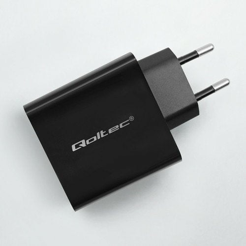 Qoltec 52378 Super Quick Pd Charger 1xusb-C 1xusb 45w 5-20v 2.25-3a Black